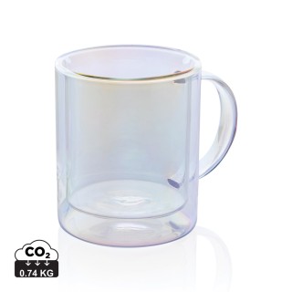 Taza de vidrio doble pared 330 ml publicitaria